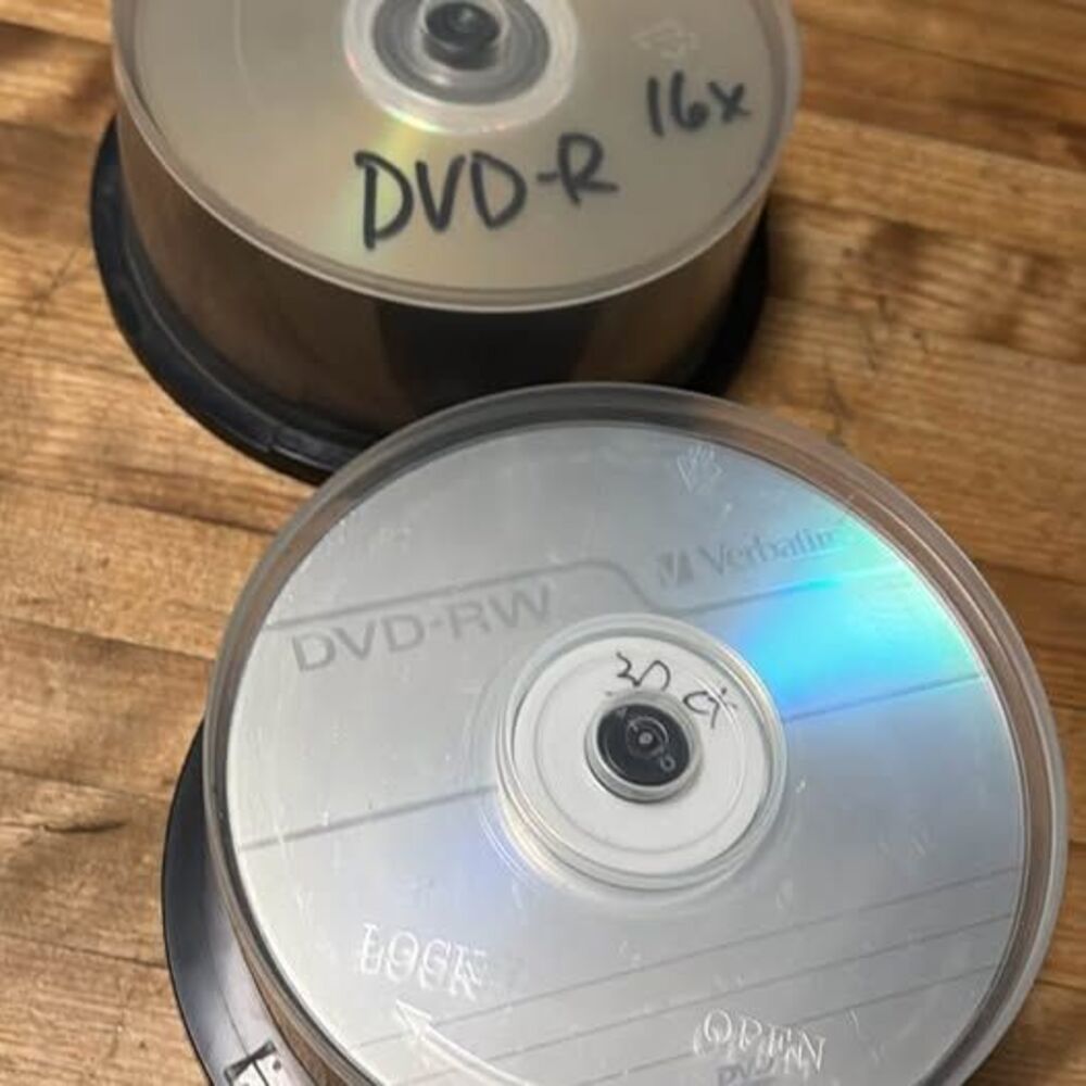 Blank DVD-R and DVD-RW Discs Spindles - 60 Count Total